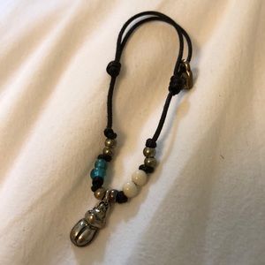 Uno de 50 leather and silver bracelet